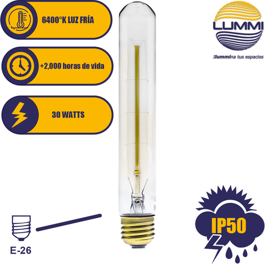 Foco tubular T30 vintage E26 de 30W (T30) - LumyventJC