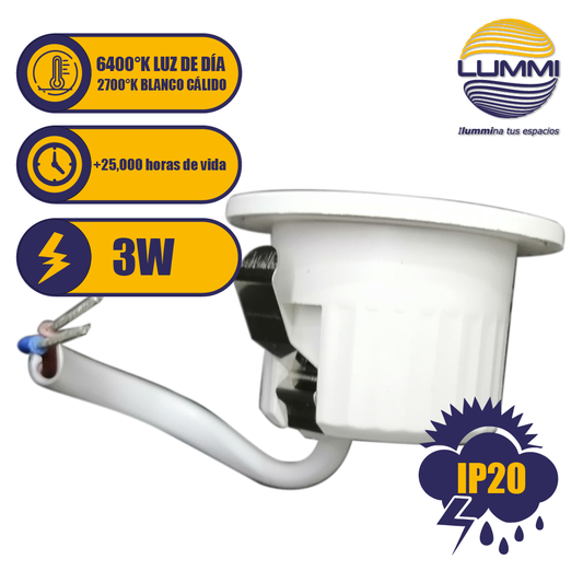 Lámpara LED MR11 para empotrar de 3W (EMR11LED) - LumyventJC