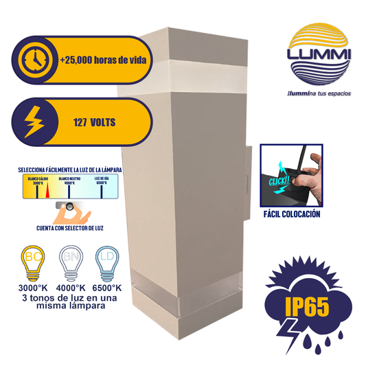 Arbotante de forma prisma cuadrado de 18W (1150) - LumyventJC