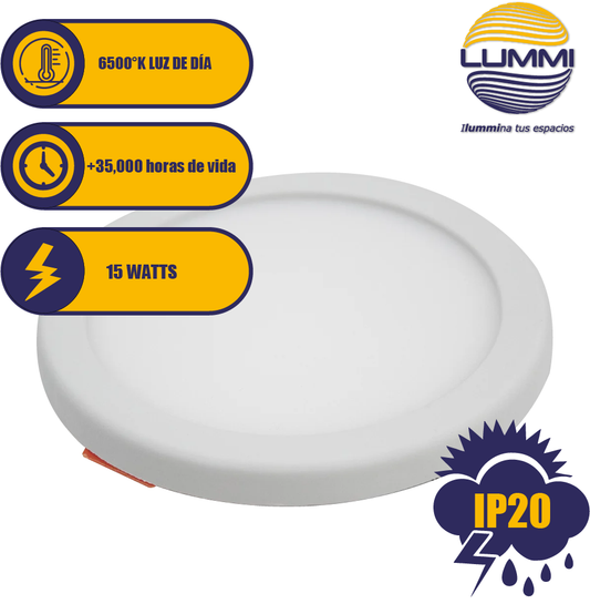 Panel circular LED ajustable 15W (SKY15PL/LD) - LumyventJC