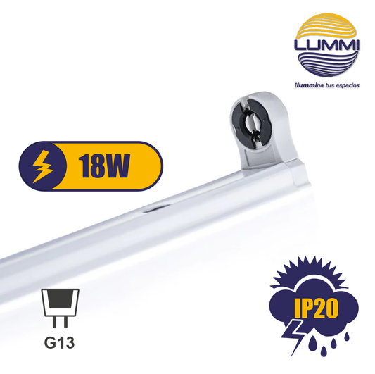 Canaleta para tubo T8 de LED (CAN120T8LED/MO) - LumyventJC