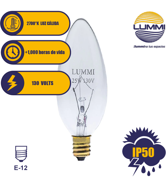 Foco Incandescente tipo vela (25B10) - LumyventJC