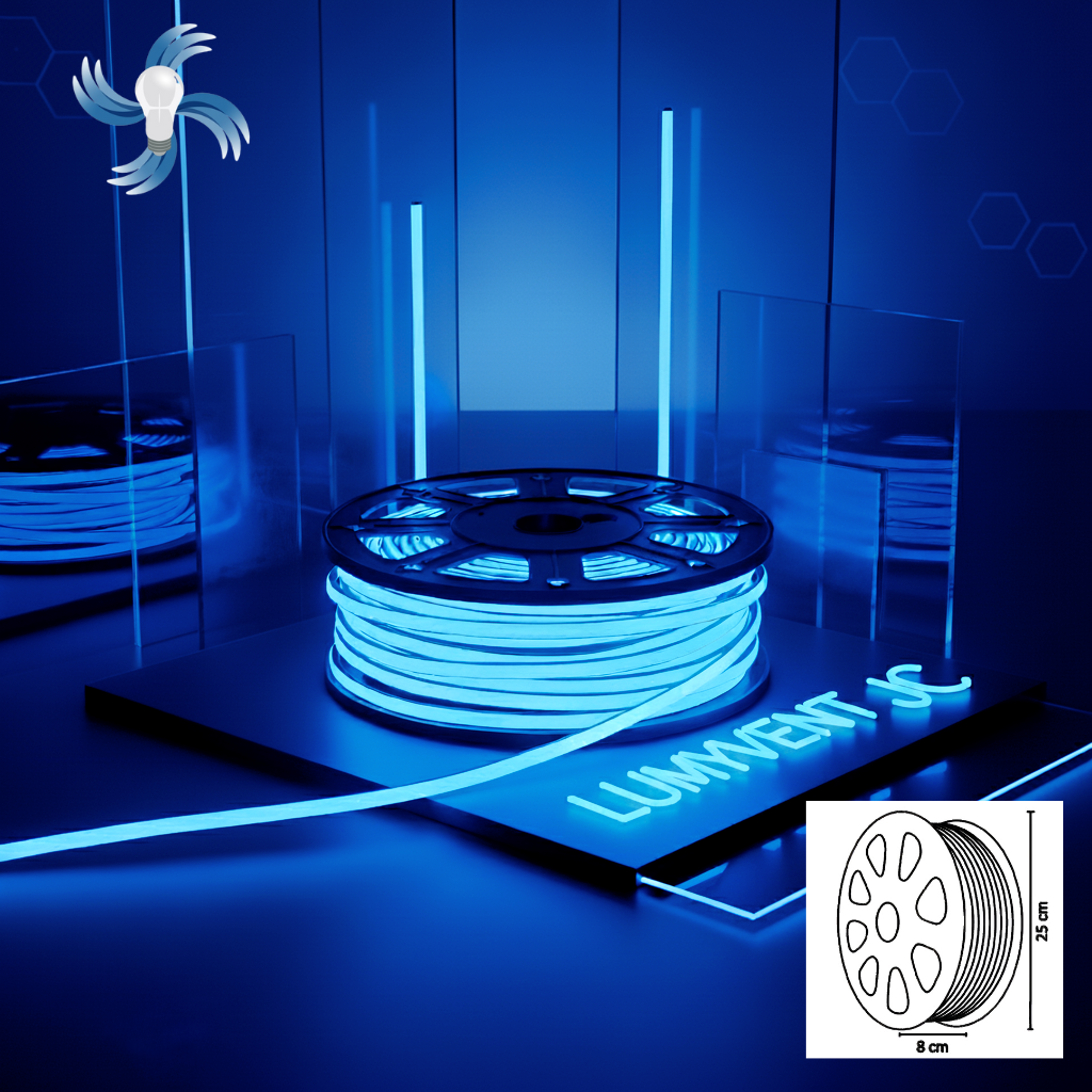 MANGUERA NEON DOBLE LED 2835 25M AZUL - LumyventJC