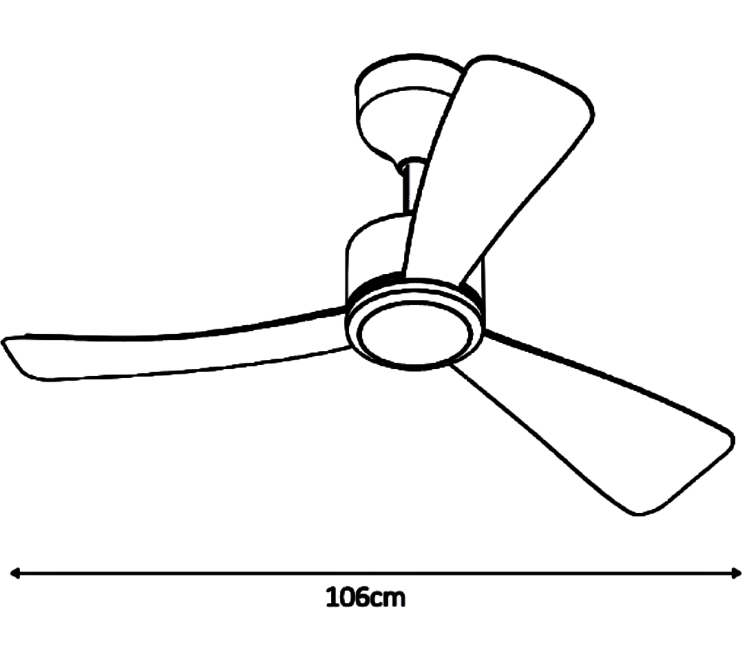 AVE-302 VENTILADOR 3 ASPAS NEGRO ABS NEGRO 6 VELOCIDADES CON LÁMPARA CCT - LumyventJC