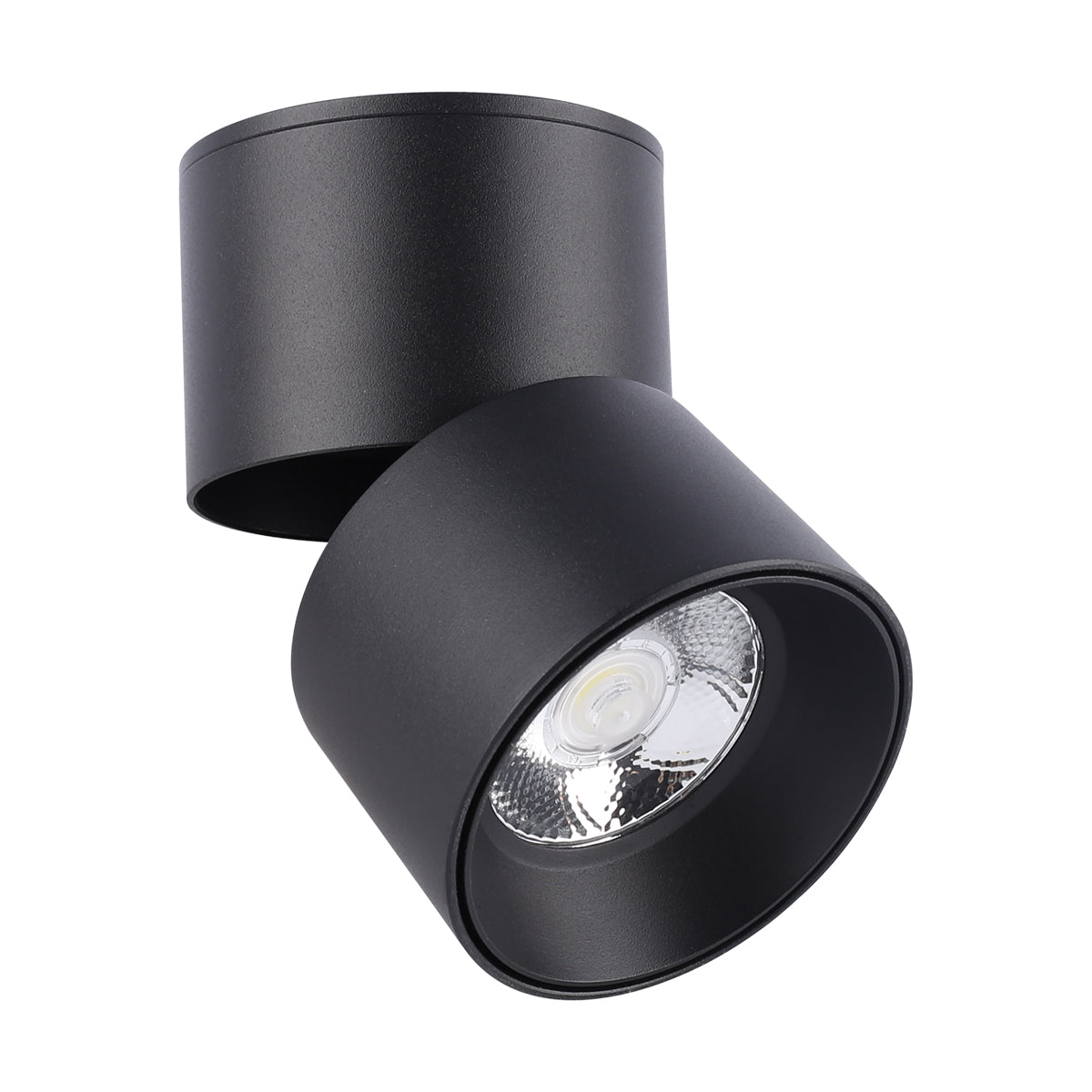 ADE-703 – LUMINARIA SOBREPONER TECHO CILINDRO DIRIGIBLE INCLINACIÓN 85° + ROTACIÓN MANUAL 350° ALUMINIO NEGRO 10W CCT MANUAL INTERIOR IP20