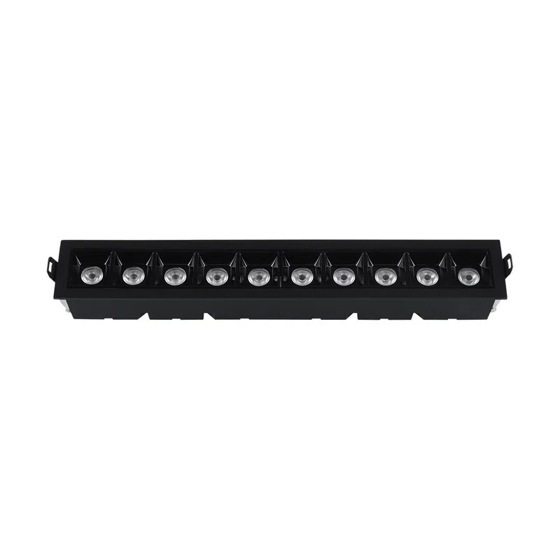 ADE-709 LUMINARIA LINEAL EMPOTRABLE NEGRO CON OPTICA 20W BC