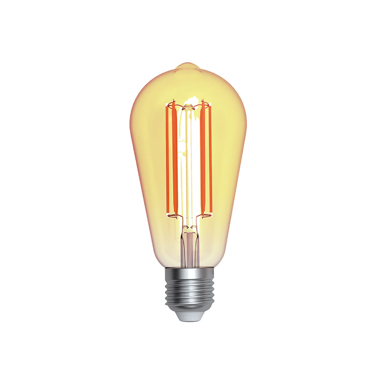 ALA-022-10 10 PIEZAS DE LÁMPARA LED BULBO DE FILAMENTO BASE E26 4W ST64 ÁMBAR