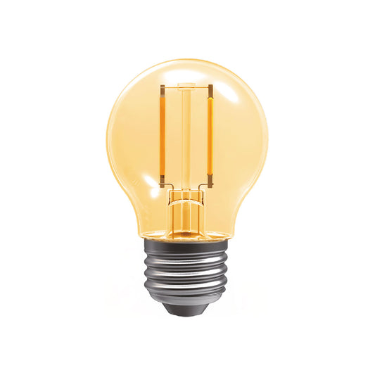 ALA-023 10 PIEZAS DE LÁMPARA LED DE FILAMENTO G45 BASE E26 2W ST64 ÁMBAR