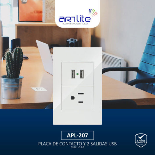 PLACA DE CONTACTO Y 2 SALIDAS USB - LumyventJC
