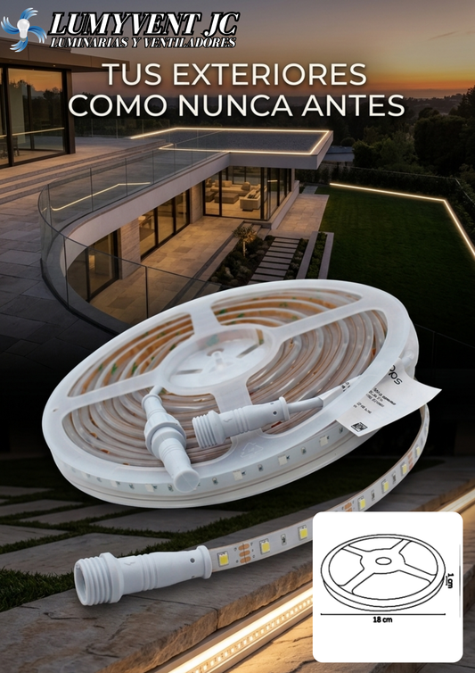MLED-60-IP45-127V-CD/BC Tira Flexible 60 LEDs por Metro, 2835 SMD 127 V, Exterior - LumyventJC