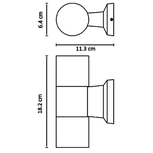 ADE-019 LUMINARIA PARED DOBLE NEGRO MATE MÁX. 25W - LumyventJC