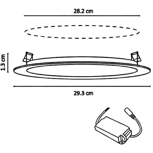 ADO-019 5 PIEZAS DE PÁNEL LED REDONDO SLIM 24W EMPOTRABLE BLANCO FRÍO