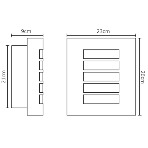 ADE-005 – LUMINARIA PARED PANTALLA ACERO INOXIDABLE REJILLA OPALINA EXTERIOR BASE E26/E27 - LumyventJC