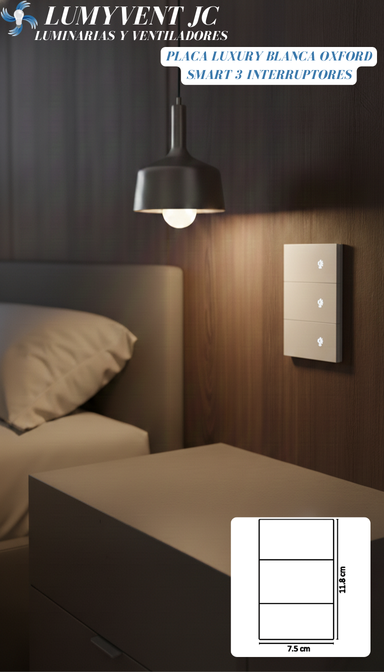 PLACA SMART LUXURY APAGADOR DE 3 INTERRUPTORES
