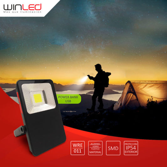 REFLECTOR LED PORTATIL 10W RECARGABLE USB