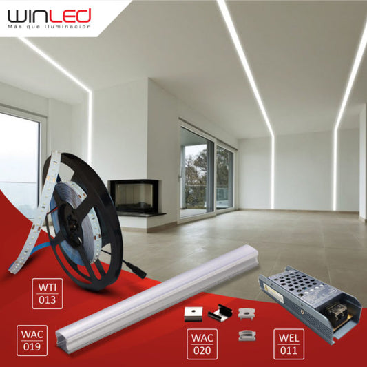 KIT DE INSTALACIÓN PERFIL ALUMINIO TIRA LED