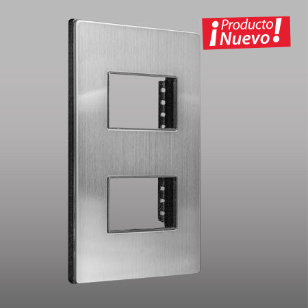 Placa con chasis metálico, 2 módulos.