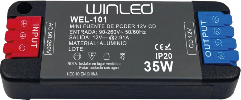 WEL-101 MINI FUENTE DE PODER 35W 12VCD DE SALIDA