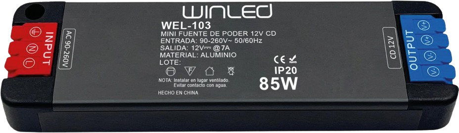 WEL-103 MINI FUENTE DE PODER 85W 12VCD DE SALIDA