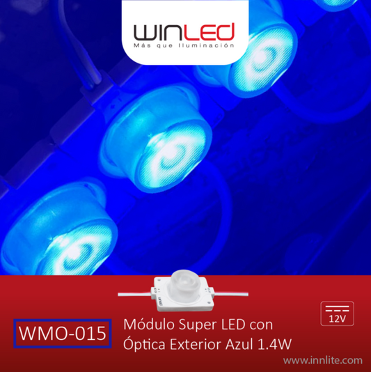 MÓDULO SUPER LED CON ÓPTICA EXTERIOR AZUL 1.4W - LumyventJC