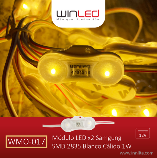MÓDULO LED x2SMD2835 SAMSUNG 1W BLANCO CÁLIDO - LumyventJC