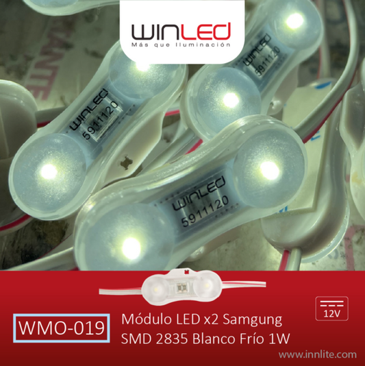 MÓDULO LED x2SMD2835 SAMSUNG 1W BLANCO FRÍO