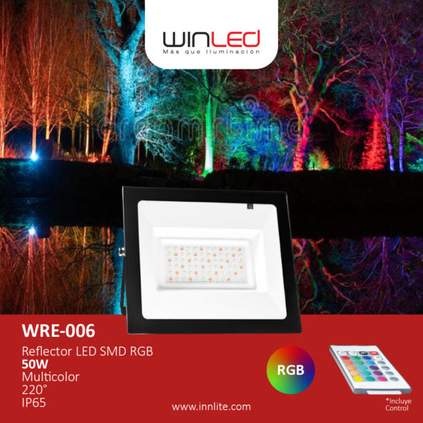 REFLECTOR LED SMD RGB CON CONTROL REMOTO