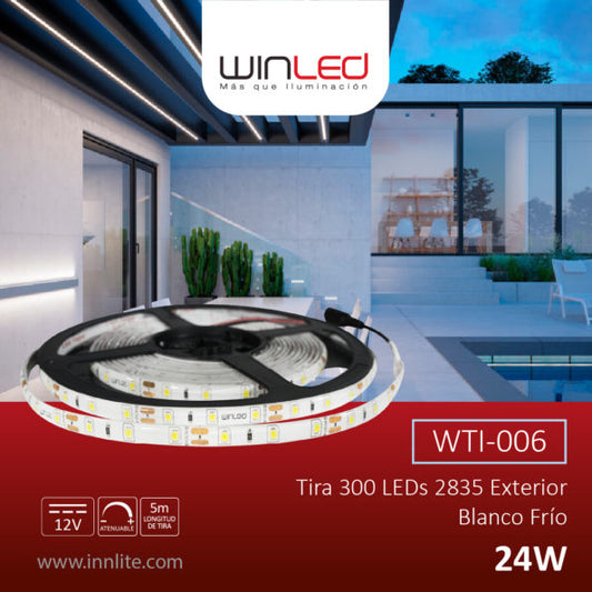 TIRA 300 LEDS 2835 EXTERIOR BLANCO FRÍO - LumyventJC