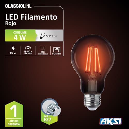 LED Filamento Rojo - LumyventJC