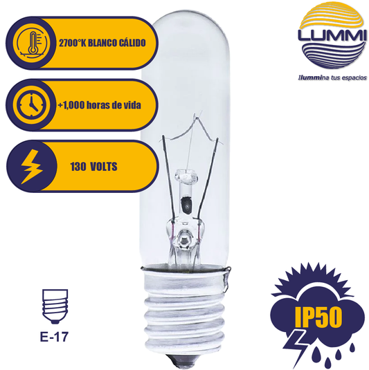 Foco tubular T21 40W E17 (T2140E17) - LumyventJC