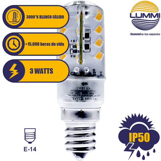 Foco cacahuate T20 LED 3W (E14R3SMD/BC) - LumyventJC