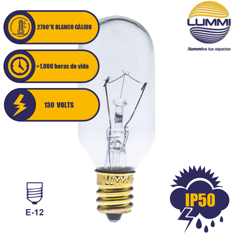 Foco tubular T8 entrada E-12 (T825E12)