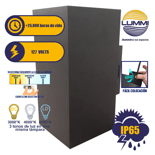 Arbotante de forma prisma cuadrado de 18W (1165)