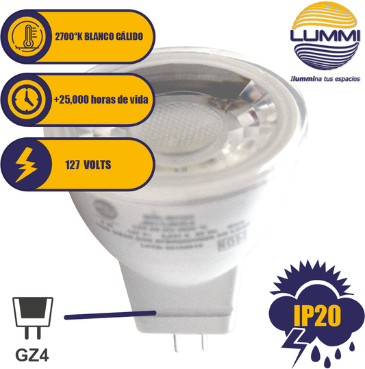 Lámpara LED MR11 GZ4 de 4W (MR11LED4/LD) - LumyventJC