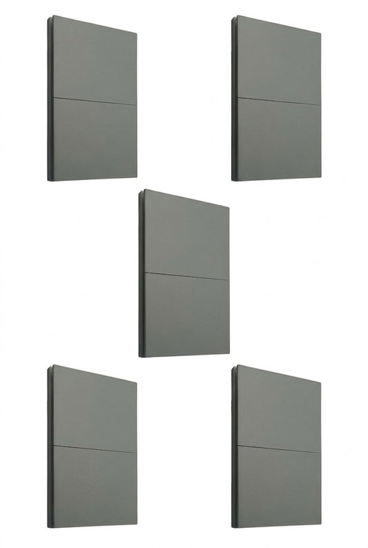 APL-402 5 PIEZAS DE PLACA LUXURY APAGADOR DE 2 INTERRUPTORES 3 VÍAS COLOR GRIS OXFORD