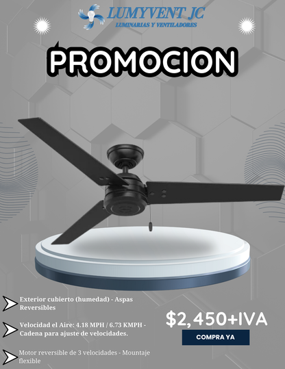 Ventilador Hunter Modelo Cassius Exterior 52"