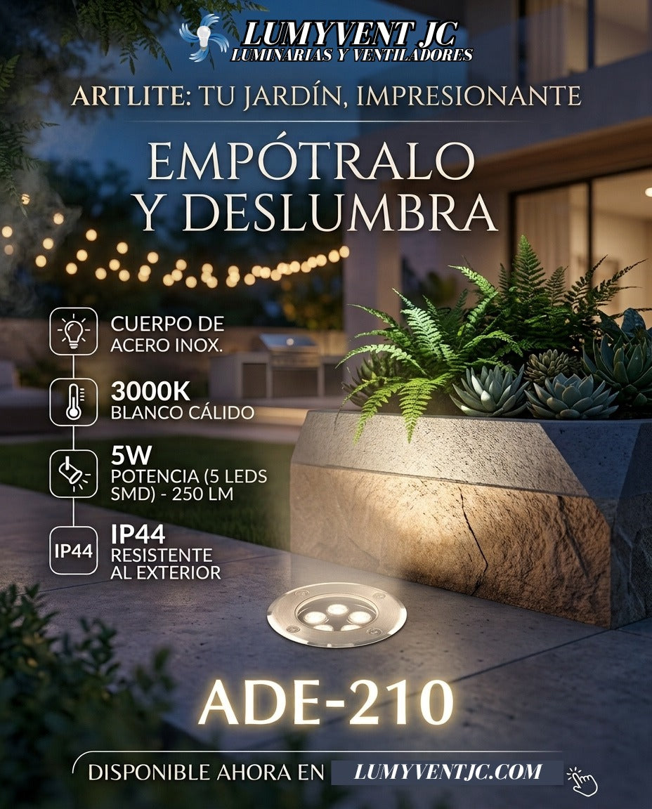 ADE-210 EMPOTRABLE PISO LED INTEGRADO 5W BLANCO CÁLIDO
