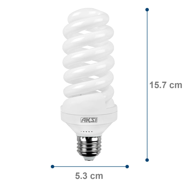 110685 Foco Ahorrador Aksi 30W Espiral Alta Potencia E27 Luz Blanca
