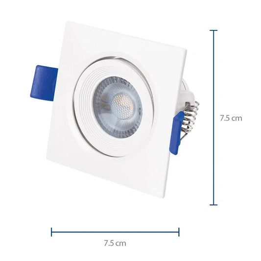 121102 Spot Aksi 5W Cuadrado LED Empotrable Dirigible Luz Blanca - LumyventJC