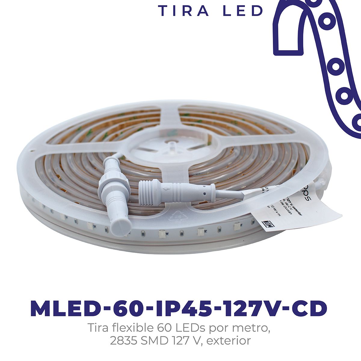 MLED-60-IP45-127V-CD/BN Tira flexible 60 LEDs por metro, 2835 SMD 127 V