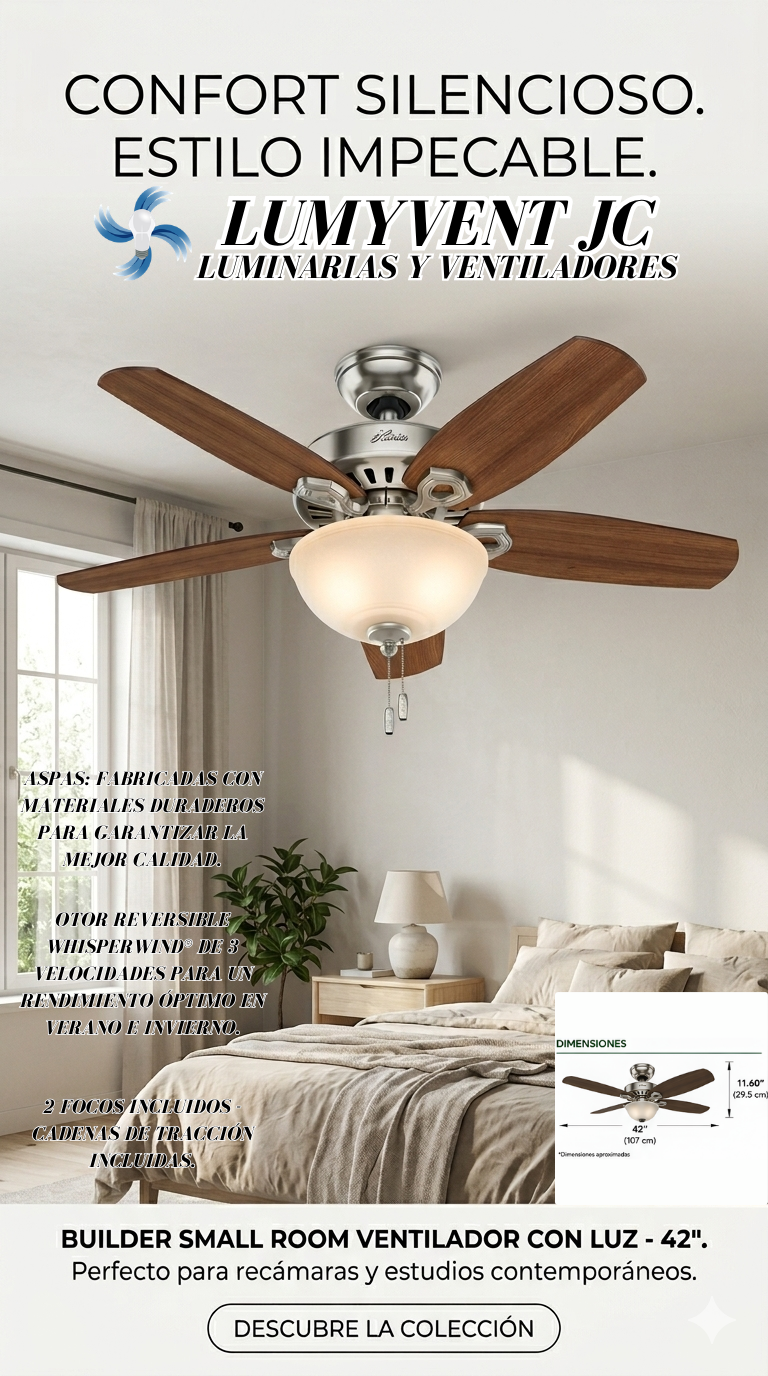 52219Ventilador de Techo Builder Small Room con Luz 42 Pulgadas - LumyventJC
