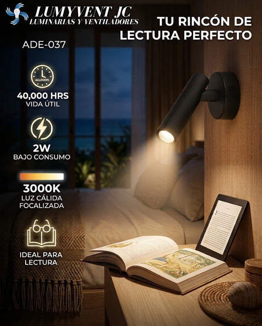 ADE-037 LUMINARIA LED PARED 2W LECTURA BC - LumyventJC