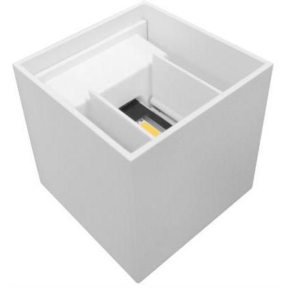 LED803E LUMINARIO TIPO CUBO DE PARED LED, BLANCO CALIDO, ACABADO BLANCO. - LumyventJC