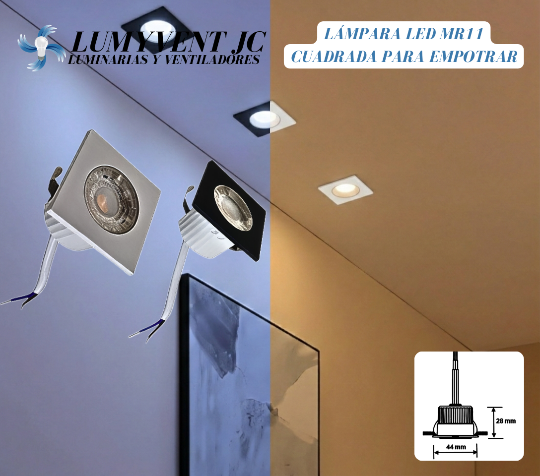 CU3BL/BC LÁMPARA LED MR11 CUADRADA PARA EMPOTRAR (BLANCO) - LumyventJC