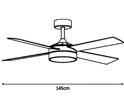 AVE-301 VENTILADOR 4 ASPAS ALUMINIO NEGRO 6 VELOCIDADES CON LÁMPARA CCT - LumyventJC
