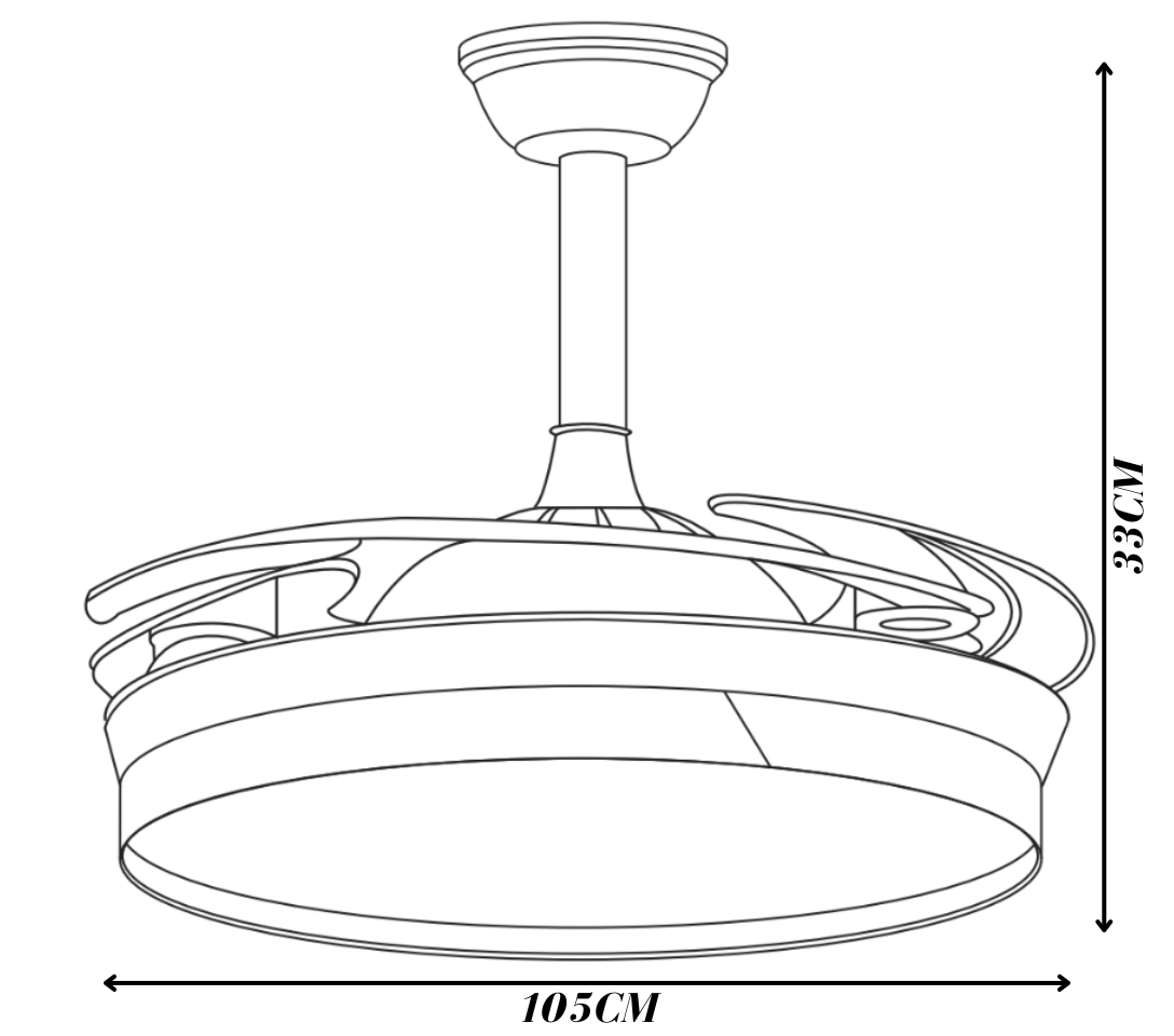 AVE-401 VENTILADOR RETRACTIL 4 ASPAS BLANCO 6 VELOCIADES CON CCT - LumyventJC