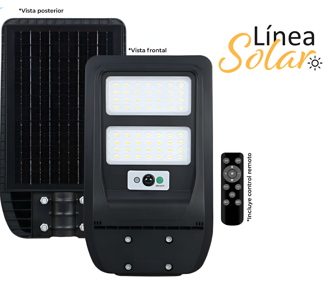 ASL-007 LUMINARIA LED SOLAR 600 LM ALL IN ONE CON PANEL INTEGRADO Y CONTROL REMOTO - LumyventJC