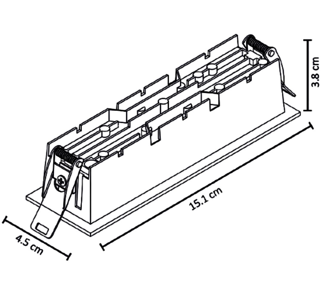 ADE-706 LUMINARIA LINEAL EMPOTRABLE NEGRO CON OPTICA 10W BLANCO FRÍO - LumyventJC