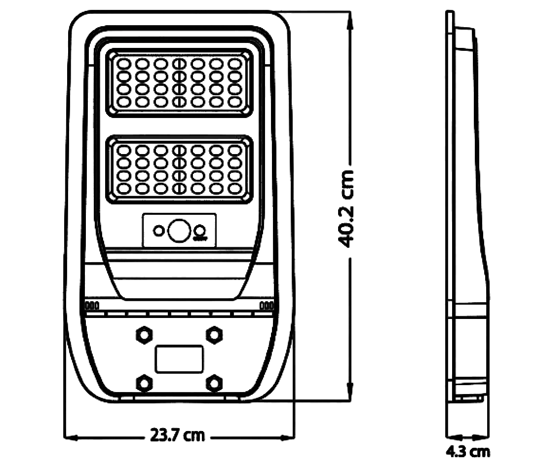 ASL-007 LUMINARIA LED SOLAR 600 LM ALL IN ONE CON PANEL INTEGRADO Y CONTROL REMOTO - LumyventJC