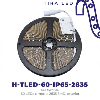 H-TLED-60-IP65-2835/BC Tira flexible 60 LEDs por metro, 2835 SMD